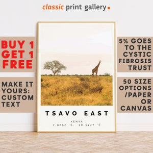 Tsavo East Print,Tsavo East Wall Art,Tsavo East Colorful Poster,Personalized Birthday Travel Gift Present Artwork Kenya 13663