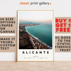 Alicante Poster Colorful Print, Alicante Wall Art, Alicante Photo Decor, Alicante Gift Travel Print,Valencian, Spain,Travel Wall Art,7591