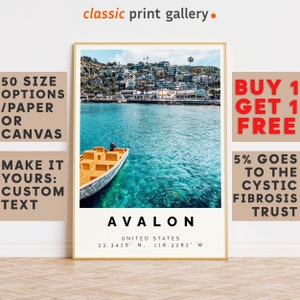 Avalon Poster Colorful Print, Avalon Wall Art, Avalon Photo Decor, Avalon Gift Travel Print,Fulton County,A5, A4, A3, A2, A1,9416