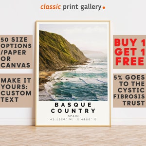 Basque Country Poster Colorful Print, Basque Country Wall Art, Basque Country Photo Decor, Basque Country Gift Travel Print,Travel Art,7685