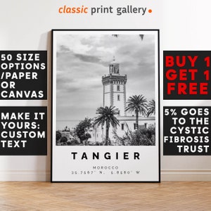 Tangier Poster Black and White Print, Tangier Wall Art, Tangier Travel Photo, Tangier Map, Morocco Poster, Morocco Print, 4595