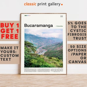 Bucaramanga Print, Bucaramanga Wall Art, Bucaramanga Color Poster With Text, Personalized Birthday Travel Gift Present, Colombia 11539b