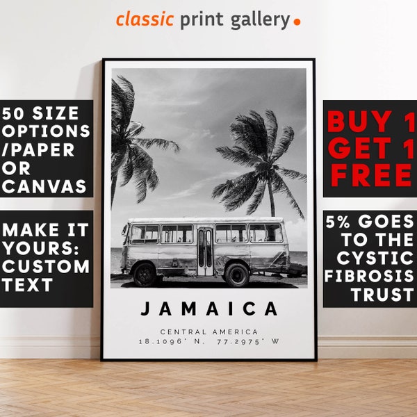 Jamaica Poster,Jamaica Print,Jamaica Photo,Jamaica Wall Art, Gift Art, Traveller Gift, Scenic Poster, Black and White Photographic Art, 3649