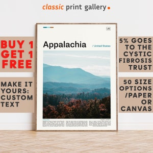 Appalachia Print, Appalachia Wall Art, Appalachia Color Poster With Text, Personalized Birthday Travel Gift Present Photography ,USA 11438b
