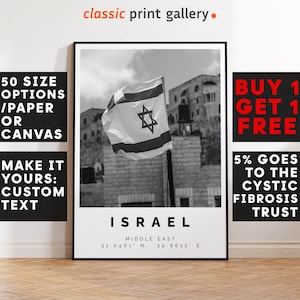 Israel Poster Black and White Print, Israel Wall Art, Israel Travel Poster, Israel Photo Print, Jerusalem, Hebrew, Jewish,Middle East,5381a1