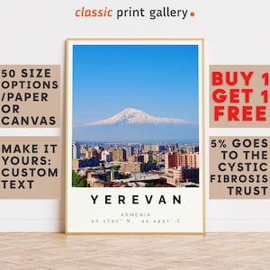 Yerevan Poster Colorful Print, Yerevan Wall Art, Yerevan Photo Decor, Yerevan Gift Travel Print,Armenia,24x28, 20x30, 24x36,9326