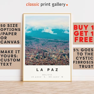 La Paz Poster Colorful Print, La Paz Wall Art, La Paz Photo Decor, La Paz Gift Travel Print,Bolivia,A5, A4, A3, A2, A1,18x24, 20x28,8247