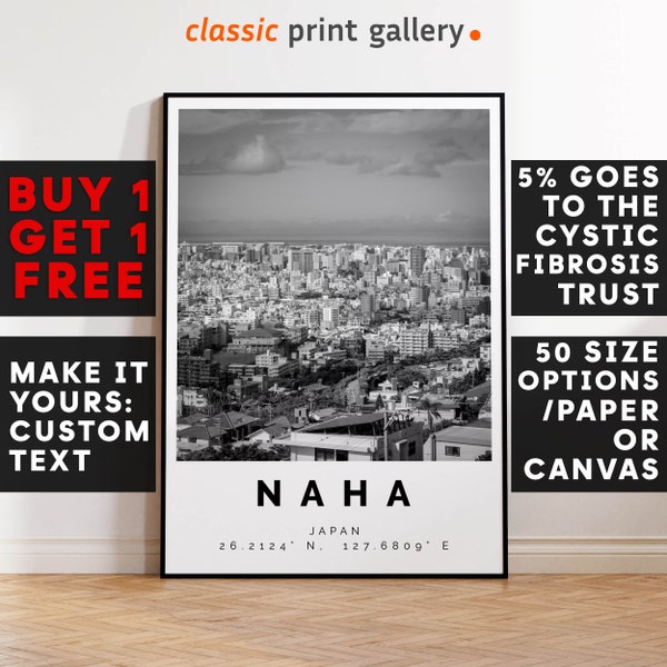 Naha Print,Naha Wall Art,Naha Black and White Poster,Personalized Birthday Beach Travel Gift Coastal Photography Japan 15634a