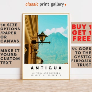 Antigua Poster Colorful Print, Antigua Wall Art, Antigua Photo Decor, Antigua Gift Travel Print,Antigua and Barbuda,Vintage Art Print,7609