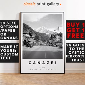 Canazei Poster Black and White Print, Canazei Wall Art, Canazei Travel Poster, Canazei Photo Print, Italy,4600