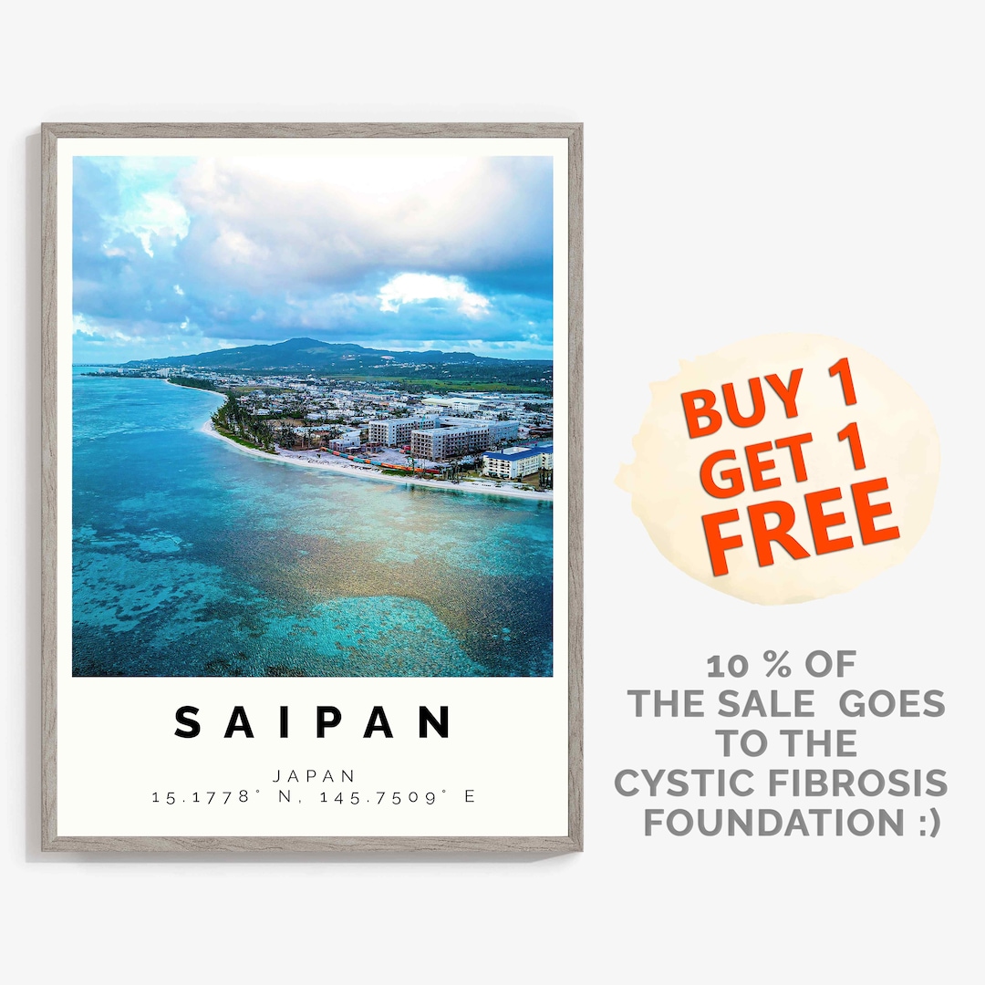 Saipan Poster Colorful Print Saipan Wall Art Saipan Photo Etsy