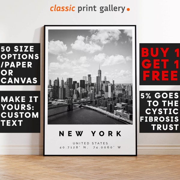 New York Poster,New York Print,New York Black and White Photographic Art, Wedding gift, Coordinates Poster, Travel Gift, 4534