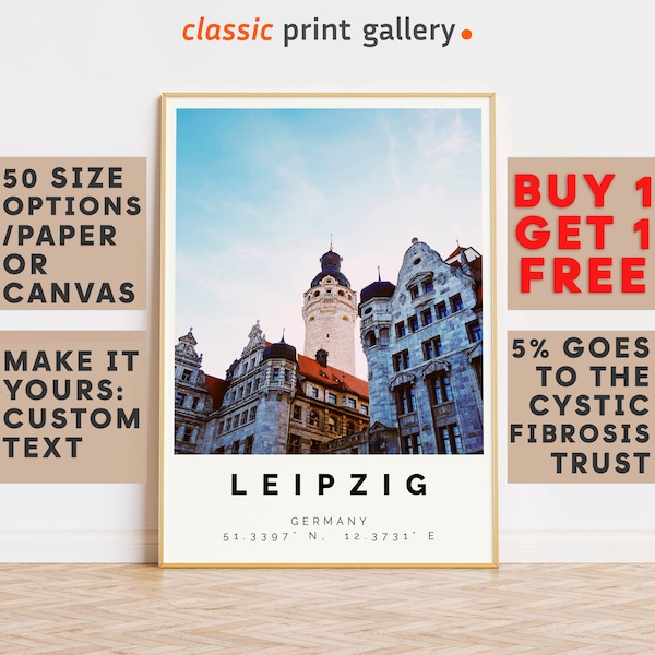 Leipzig Poster Colorful Print, Leipzig Wall Art, Leipzig Photo Decor, Leipzig Gift Travel Print,Saxony,Large Wall Art,Vacation Art,8281