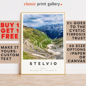 Stelvio Print,Stelvio Wandkunst,Stelvio Buntes Poster,Personalisiert Geburtstag Reisegeschenk Geschenk Fotografie Kunstwerk Italy 13527