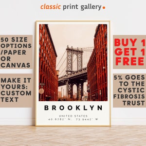 Brooklyn Poster Colorful Print, Brooklyn Wall Art, Brooklyn Photo Decor, Brooklyn Gift Travel Print,New York,Office Wall Art,7768