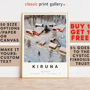 Kiruna Poster Colorful Print, Kiruna Wall Art, Kiruna Photo Decor, Kiruna Gift Travel Print,Sweden,Gift For Backpacker,11086