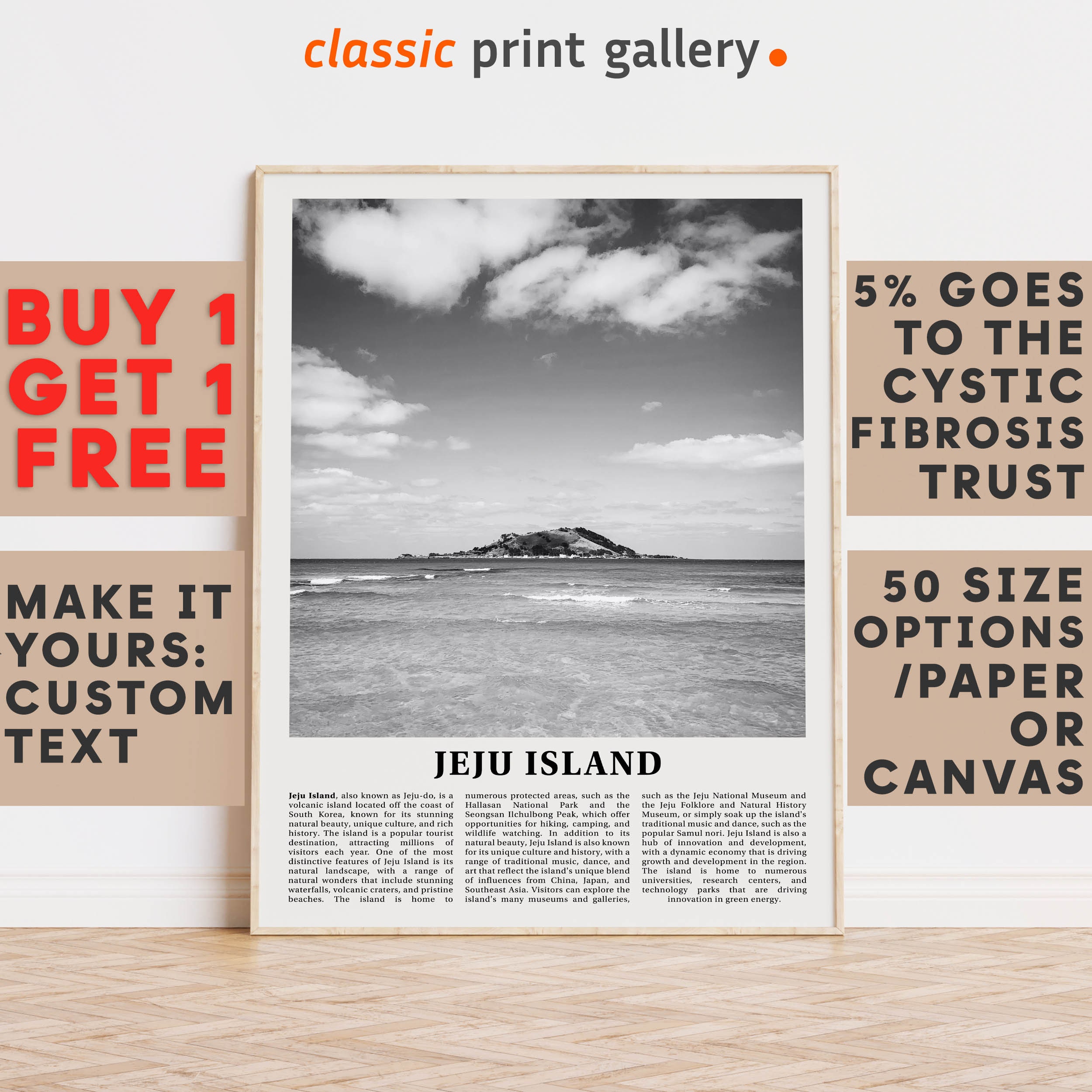 Jeju Island Print, Jeju Island Wall Art, Jeju Island Black and White Poster, Personalized Birthday Travel Gift Present South Korea 11824a