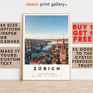 Zürich Poster Colorful Print, Zürich Wall Art, Zürich Photo Decor, Zürich Gift Travel Print,Switzerland,Travel Gift,Office Wall Art,8300