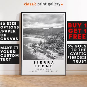 Sierra Leone Poster Black and White Print, Sierra Leone Wall Art, Sierra Leone Photo Print, Sierra Leone Gift Travel Decor,Africa,6245