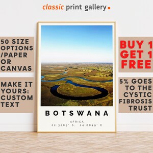 Botswana Poster Colorful Print, Botswana Wall Art, Botswana Photo Decor, Botswana Gift Travel Print,Africa,Holiday Art,9135