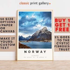 Norway Poster Colorful Print, Norway Wall Art, Norway Photo Decor, Norway Gift Travel Print,Housewarming Gift,9122