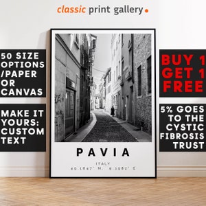 Pavia Poster Black and White Print, Pavia Wall Art, Pavia Travel Poster, Pavia Photo Print,Italy,5990