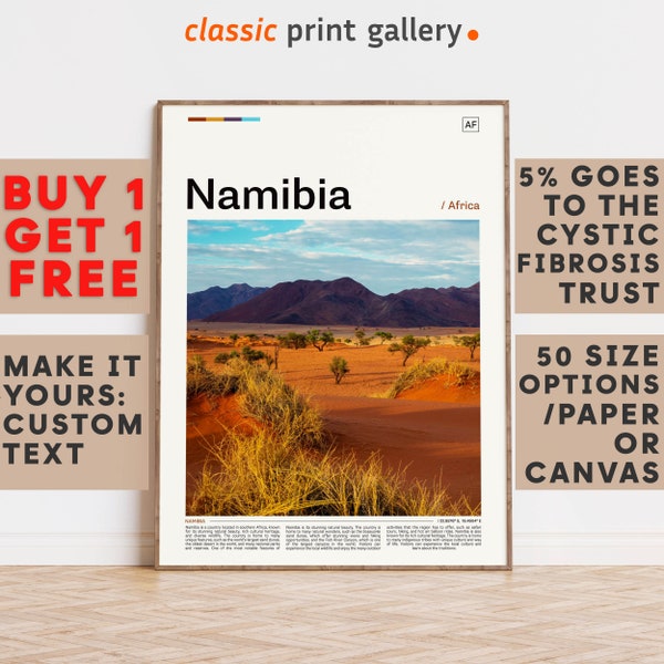 Namibia Print, Namibia Wall Art, Namibia Color Poster With Text, Personalized Birthday Travel Gift Present Photography, Namibia 12039b2