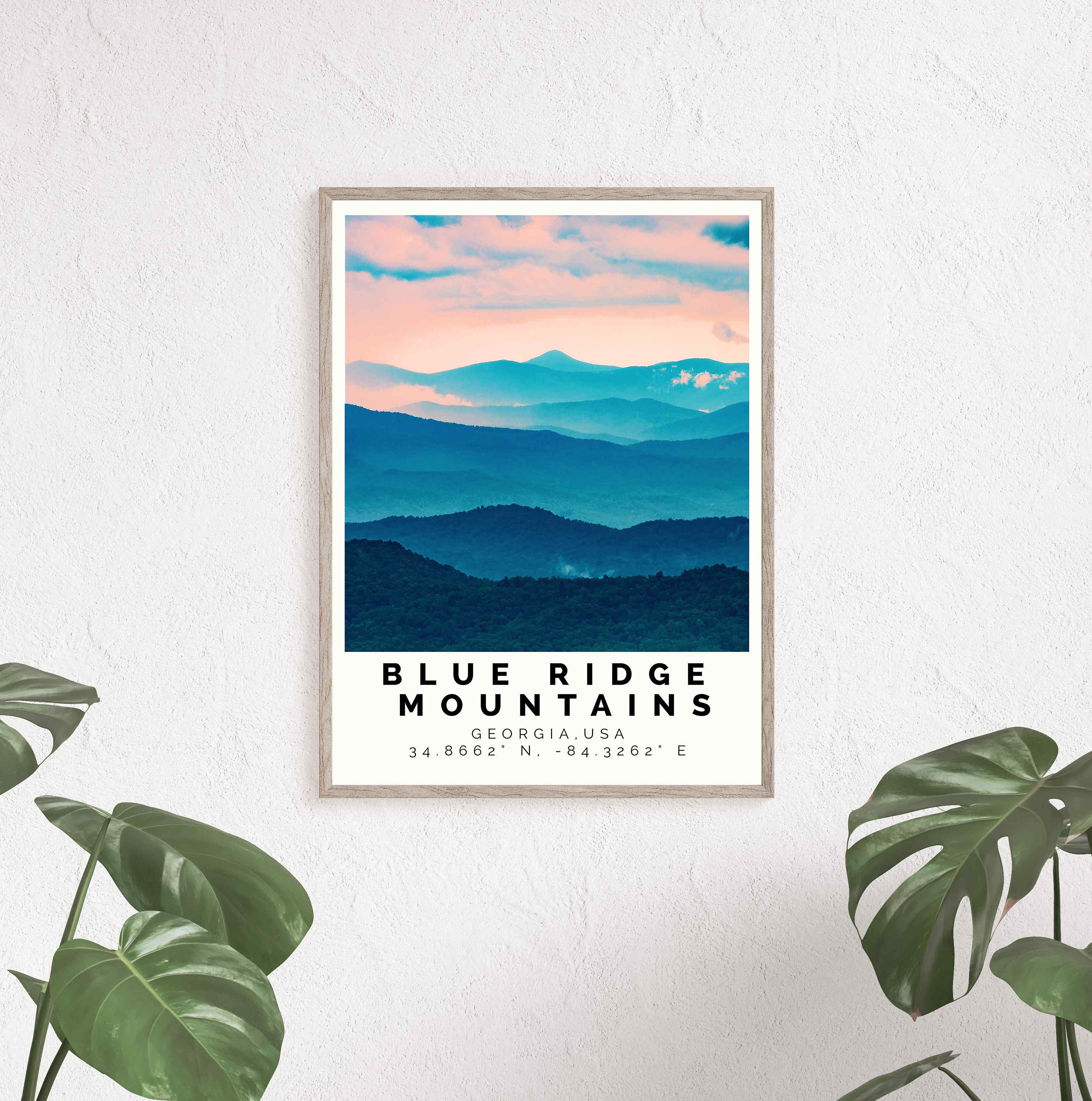 Blue Ridge Mountains Poster Colorful Print Blue Ridge - Etsy