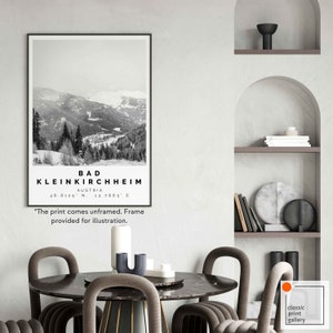 Bad Kleinkirchheim Poster Black and White Print, Bad Kleinkirchheim Wall Art, Bad Kleinkirchheim Travel Poster Photo,Austria,5837 image 7