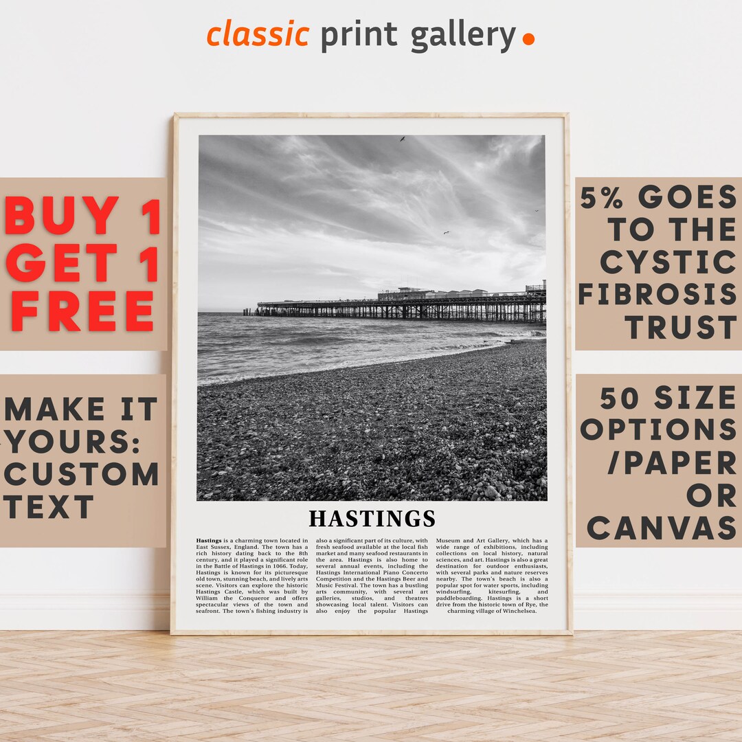 Hastings Print Hastings Wall Art Hastings Black and White Etsy