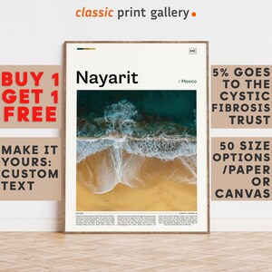 Nayarit Print, Nayarit Wall Art, Nayarit Color Poster With Text, Personalized Birthday Travel Gift Present Photography, Mexico 12044b1