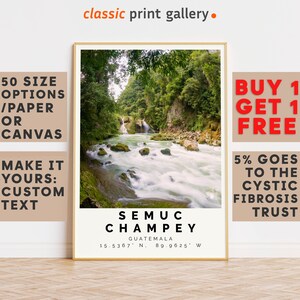 Semuc Champey Poster Colorful Print, Semuc Champey Wall Art, Semuc Champey Photo Decor,Gift Travel Print,Guatemala,Travel Poster Decor,9560
