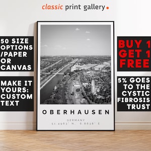 Oberhausen Poster Black and White Print, Oberhausen Wall Art, Oberhausen Photo Print, Oberhausen Gift Travel Decor,Germany,6330