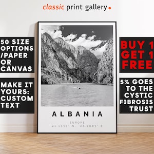 Albania Poster Black and White Print, Albania Wall Art, Albania Travel Poster, Albania Photo Print,Albania,4583
