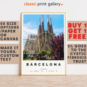 Barcelona Poster Colorful Print, Barcelona Wall Art, Barcelona Photo Decor, Barcelona Gift Travel Print,Travel Art,Travel Wall Art,7675
