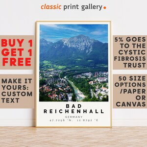 Bad Reichenhall Print,Bad Reichenhall Wall Art,Bad Reichenhall Colorful Poster,Personalized Birthday Travel Gift Germany 14041