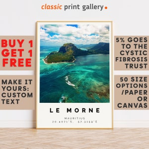 Le Morne Print,Le Morne Wall Art,Le Morne Colorful Poster,Personalized Birthday Beach Travel Gift Coastal Mauritius 15602