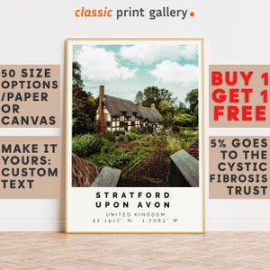 Stratford-upon-avon Poster Colorful Print, Stratford-upon-avon Wall Art, Photo Decor, England,24x28, 20x30, 24x36,8515