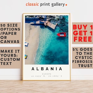 Albania Poster Colorful Print, Albania Wall Art, Albania Photo Decor, Albania Gift Travel Print,Gift For Travel Lover,8984