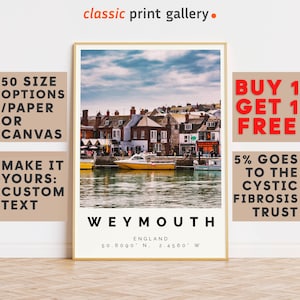 Weymouth Poster Colorful Print, Weymouth Wall Art, Weymouth Photo Decor, Weymouth Gift Travel Print,Travel Art,8336