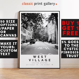 West Village Poster Black and White Print, West Village Wall Art, West Village Travel Poster, West Village Photo Print, New York, NYC,4993