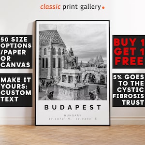 Budapest Poster Black and White Print, Budapest Wall Art, Budapest Travel Poster, Budapest Photo Print, Hungary Print, 3165