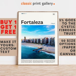 Fortaleza Print, Fortaleza Wall Art, Fortaleza Color Poster With Text, Personalized Birthday Travel Gift Present Photography, Brazil 11708b