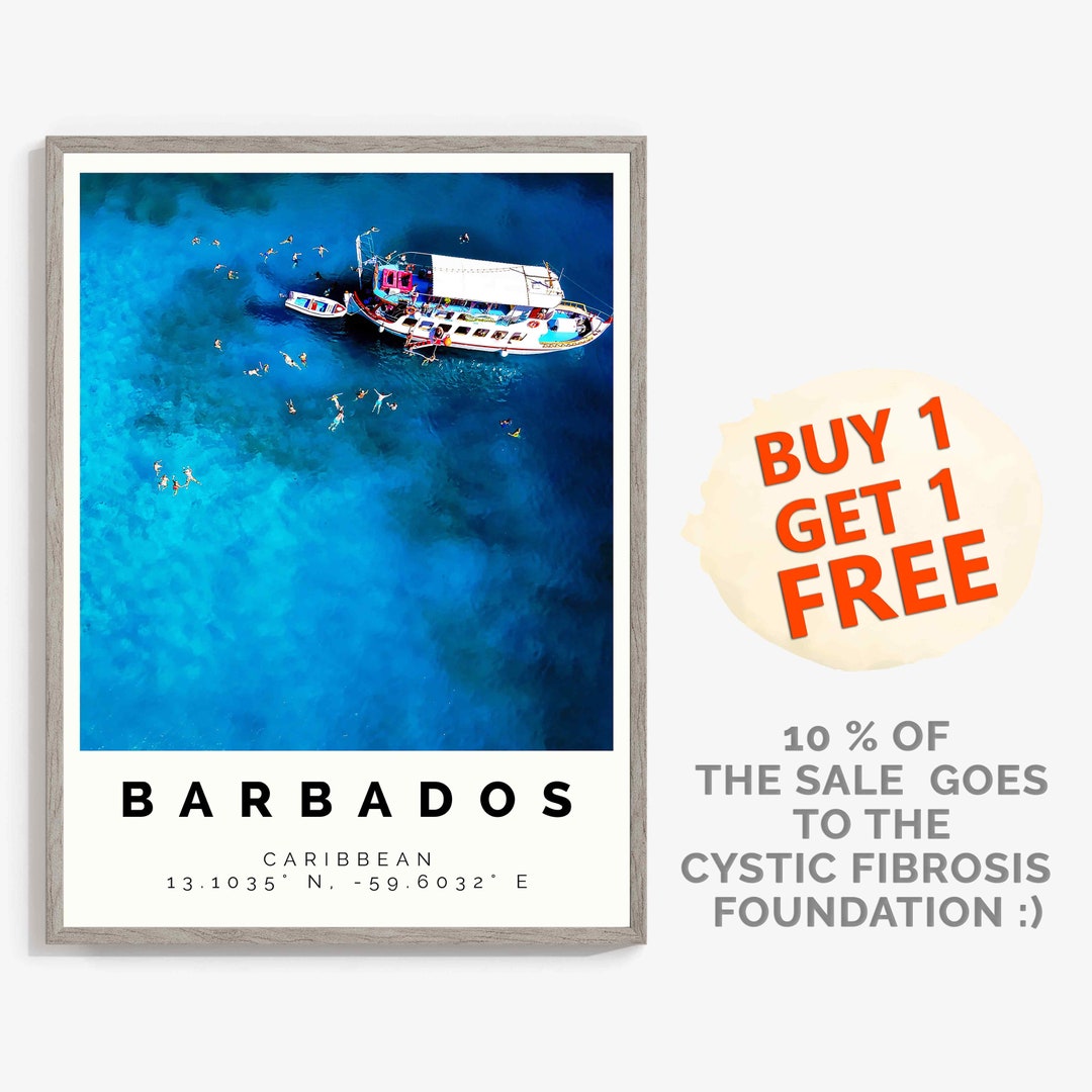 Barbados Poster Colorful Print Barbados Wall Art Barbados Etsy