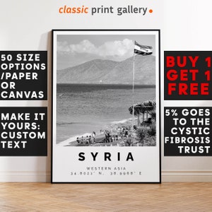 Syria Poster Black and White Print, Syria Wall Art, Syria Travel Photo, Syria Map, Arab Poster, Arab Print, 4080