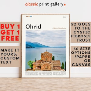 Ohrid Print, Ohrid Wall Art, Ohrid Color Poster With Text, Personalized Birthday Travel Gift Present Photography, North Macedonia 12071b2