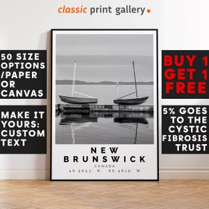 New Brunswick Poster Black and White Print, New Brunswick Wall Art, New Brunswick Travel Poster, New Brunswick Photo Print, Canada,4869