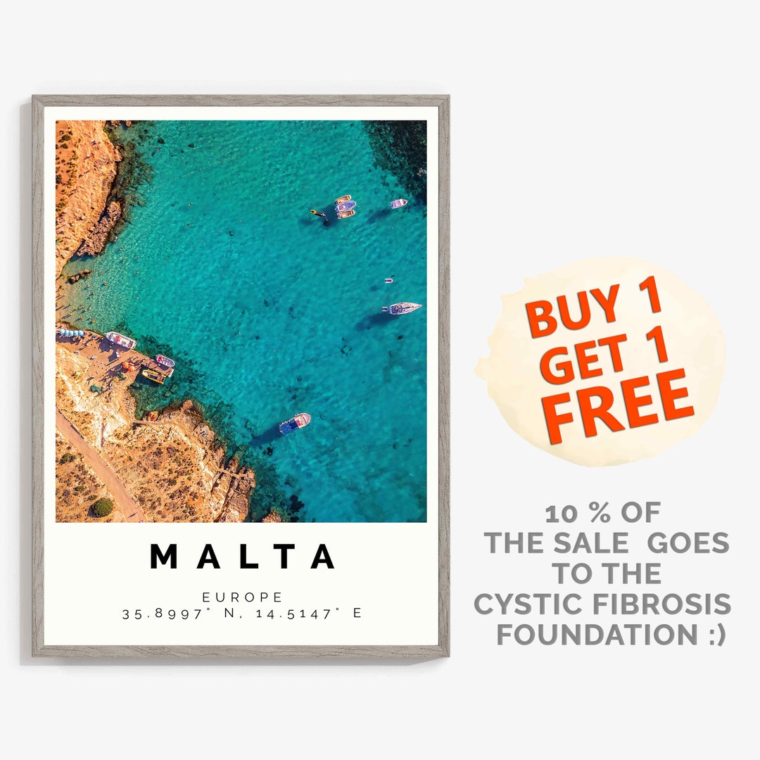 Malta Poster Colorful Print Malta Wall Art Malta Photo Etsy