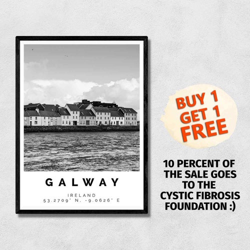 Ireland Travel Art Print Galway Bay Etsy