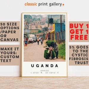 Uganda Poster Colorful Print, Uganda Wall Art, Uganda Photo Decor, Uganda Gift Travel Print,Gift For Backpacker,9394